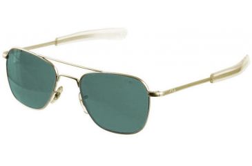 Image of AO Original Pilot Sunglasses, Bayonet, Gold Frame, Green Glass Lenses, 52mm, OP-152BTCLGNG