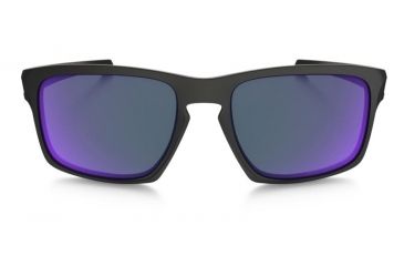 Oakley Silver Sunglasses Matte Black Frame, Violet Iridium Polarized Lens-OO9262-10