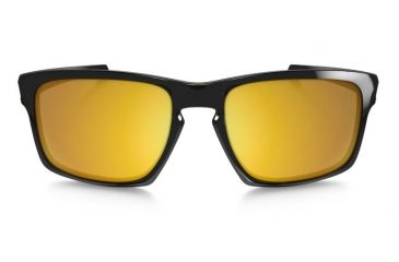 Oakley Silver Sunglasses Polished Black Frame, 24K Iridium Lens-OO9262-05