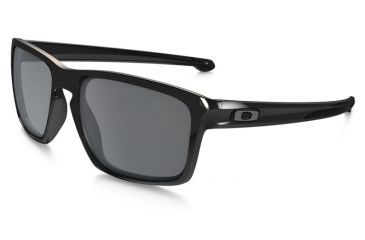 Oakley Silver Sunglasses Polished Black Frame, Black Iridium Polarized Lens-OO9262-09