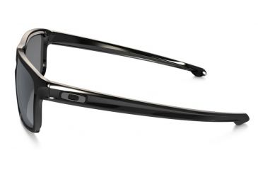 Oakley Silver Sunglasses Polished Black Frame, Black Iridium Polarized Lens-OO9262-09