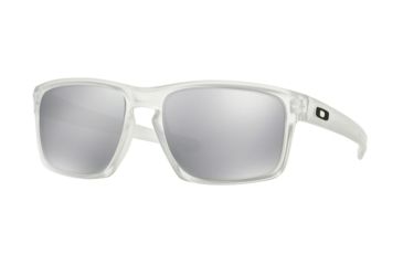 Oakley Sliver Sunglasses 926223-57 - Matte Clear Frame, Chrome Iridium Lenses