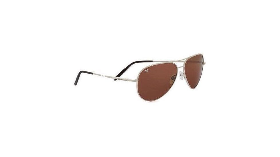 Serengeti Aviator Sunglasses, Medium - Almond Frame, Drivers Polarized Lens 7271