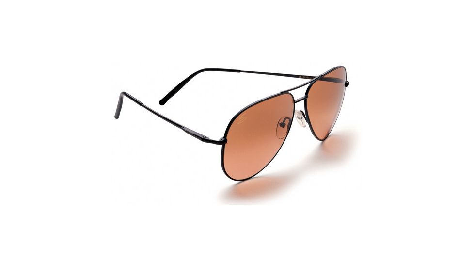 Serengeti Aviator Sunglasses - Medium, Matte Black Frame, Drivers Gradient Lens 6783