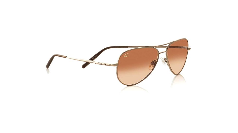 Serengeti Aviator Sunglasses, Medium -  Shiny Gold Frame, Drivers Lens 7269